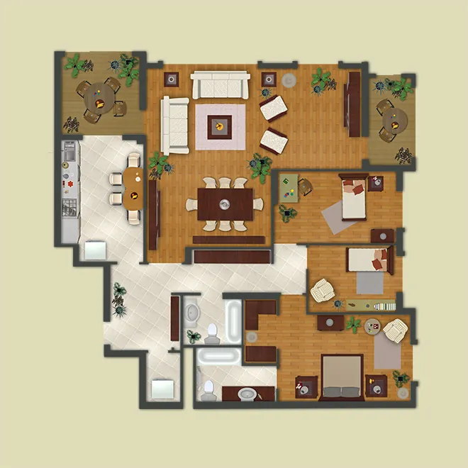 Palm City Antalya - Palm City Antalya Laguna 3+1 floor plan