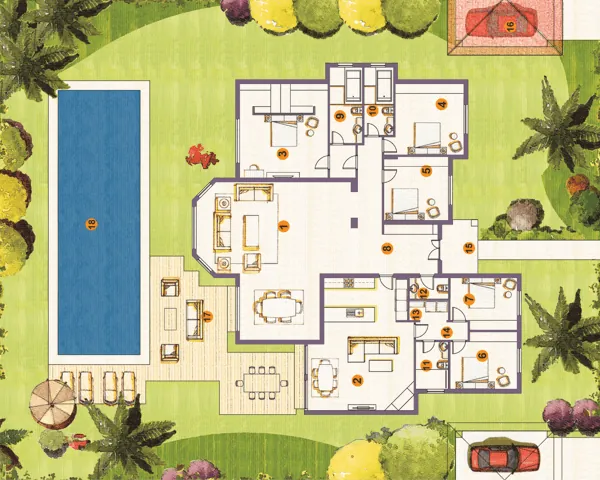 Palmira villa floor plan – Palm City Premium